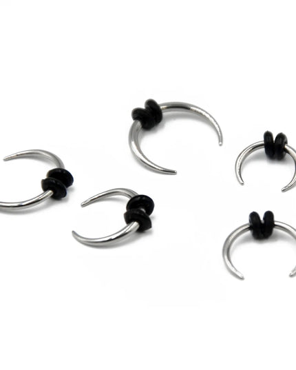 1 Piece Surgical Steel OX Horn Vintage Nose Septum Hoop Rings Ear Septum Clicker Horseshoe Nose Ear Taper Piercing Body Jewelry