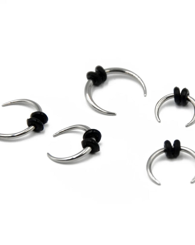 1 Piece Surgical Steel OX Horn Vintage Nose Septum Hoop Rings Ear Septum Clicker Horseshoe Nose Ear Taper Piercing Body Jewelry