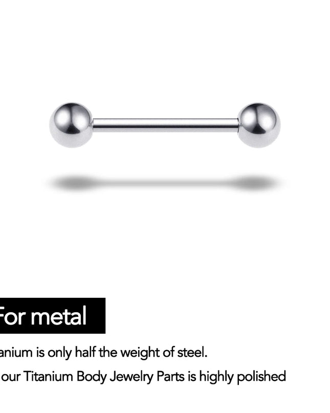 12-18mm 14G Titanium Nipple Piercing Straight Barbells