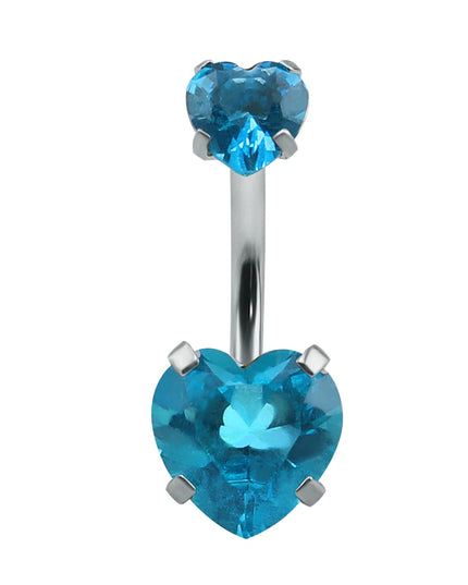 Heart Crystal Belly Button Rings 14G Belly Bar Navel Piercing Jewelry Hot Summer Women Jewelry CZ Navel Piercing  Belly Nombril