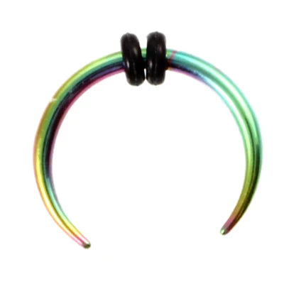 1 Piece Surgical Steel OX Horn Vintage Nose Septum Hoop Rings Ear Septum Clicker Horseshoe Nose Ear Taper Piercing Body Jewelry
