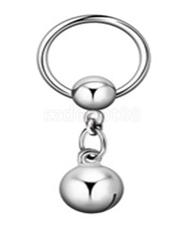 1 Pair 14G Stainless Steel Bell Charm Pendant Nipple Ring Body Piercing