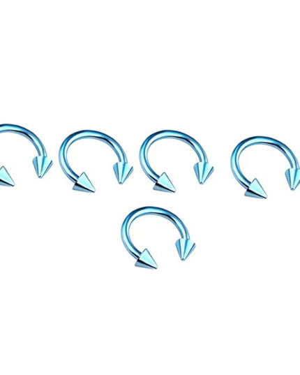 5pcs Stainless Steel Nose Hoop Ring Septum Rings Lip Studs Nostril Earrings Circular Tragus Ear Piercing Horseshoe Body Jewelry