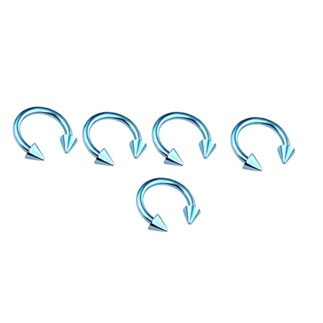 5pcs Stainless Steel Nose Hoop Ring Septum Rings Lip Studs Nostril Earrings Circular Tragus Ear Piercing Horseshoe Body Jewelry