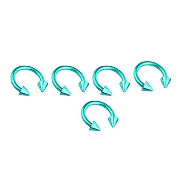 5pcs Stainless Steel Nose Hoop Ring Septum Rings Lip Studs Nostril Earrings Circular Tragus Ear Piercing Horseshoe Body Jewelry