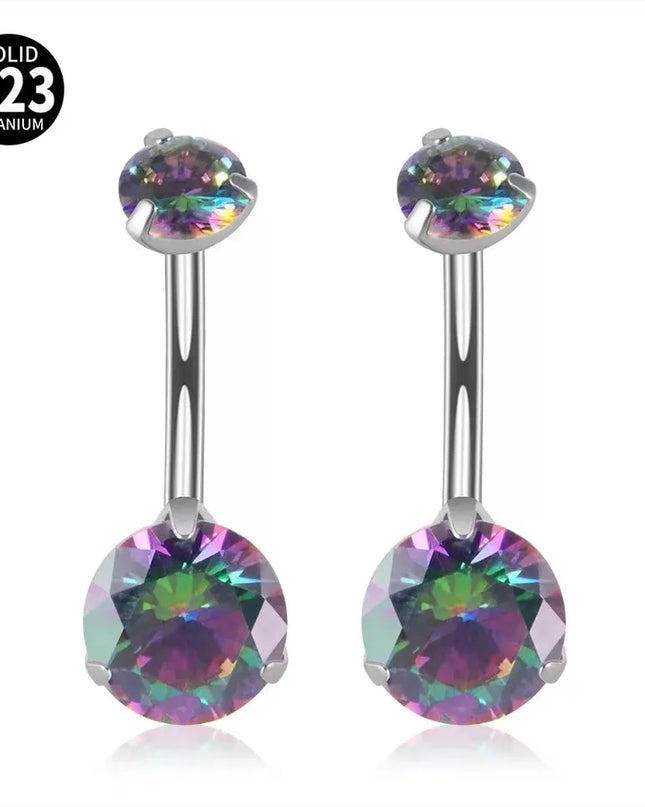Belly Button Piercing ASTM G23 Titanium Zircons Navel Piercing Ring Body Jewelry Super Pretty Belly Button Ring For Women