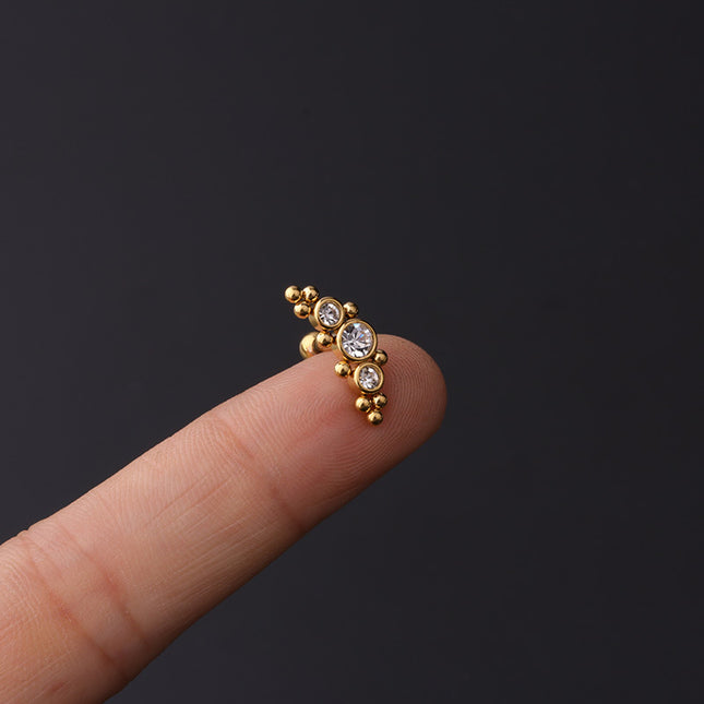 1PC 20g Internally Threaded G23 Titanium & Steel Bar Opal Ear Piercing Jewelry Helix Tragus Cartilage Earrings Nose Stud
