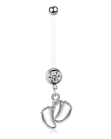 1PC Belly Button Piercing Crystal Ball Butterfly Navel Piercing Stainless Steel Belly Button Ring Cartilage Earring Jewelry