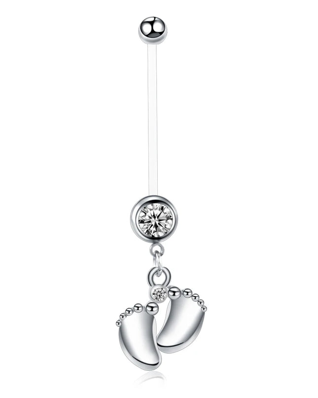 1PC Belly Button Piercing Crystal Ball Butterfly Navel Piercing Stainless Steel Belly Button Ring Cartilage Earring Jewelry