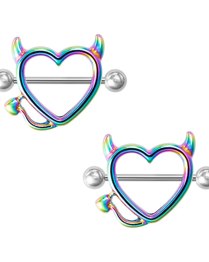2pcs Stainless Steel Nipple Ring Piercing Barbell Shield Bar 14G Nipple Cover Adult Game for Women Sexy Breast Body Jewelry Gift