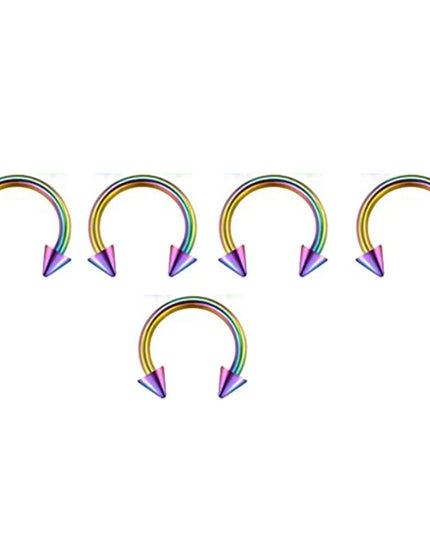 5pcs Stainless Steel Nose Hoop Ring Septum Rings Lip Studs Nostril Earrings Circular Tragus Ear Piercing Horseshoe Body Jewelry