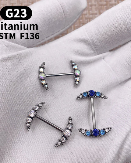 1 Pcs G23 Titanium Nipple Piercing 14g Spiral CZ Barbell Nipple Ring Adult Game Bondage Sexy Body Piercing Jewelry Lover Gift