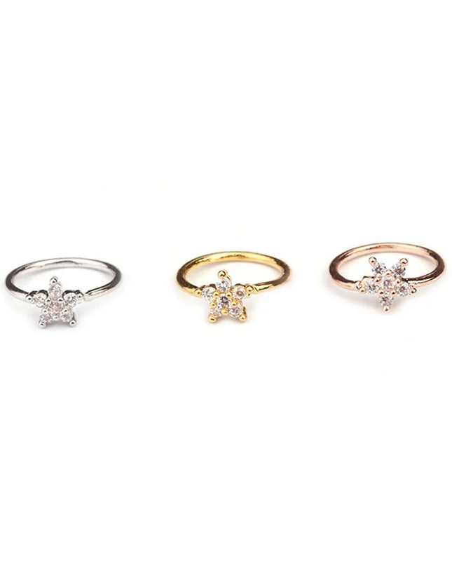 1 Pcs 0.8x8mm Nose Piercing Body Jewelry Part Nose Hoop Nostril Nose Ring Tiny Flower Helix Cartilage Tragus Ring