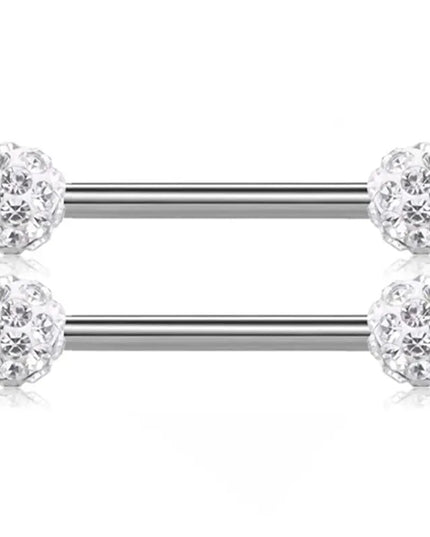 1Pair Stainless Steel Crystal Nipple Piercing Barbell Lot 14Gcharming Opal Nipple Piercing Jewelry Bulk Sexy Nipple Piercing Set