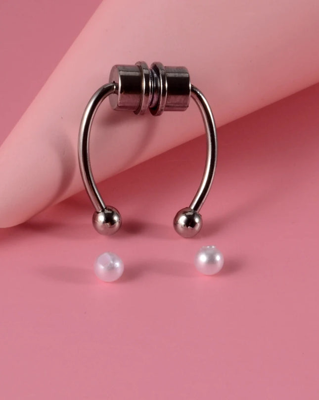 Fake Piercing Nose Ring Non Pierced Magnet Septum Hoop Horseshoe Magnetic Nose Ring Ear Clip Piercing Jewelry