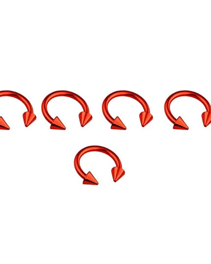 5pcs Stainless Steel Nose Hoop Ring Septum Rings Lip Studs Nostril Earrings Circular Tragus Ear Piercing Horseshoe Body Jewelry