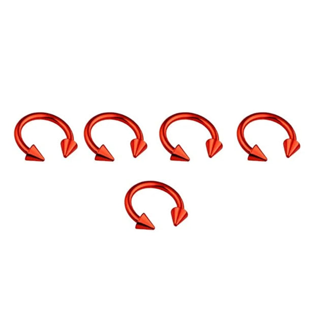 5pcs Stainless Steel Nose Hoop Ring Septum Rings Lip Studs Nostril Earrings Circular Tragus Ear Piercing Horseshoe Body Jewelry