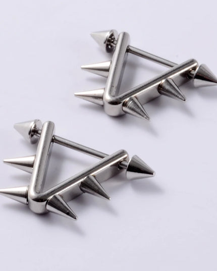 2Pcs Surgical Steel Cone Nipple Piercing Heart Barbell 14G Nipple Shield Charming Nipple Rings For Women Body Piercing Jewelry