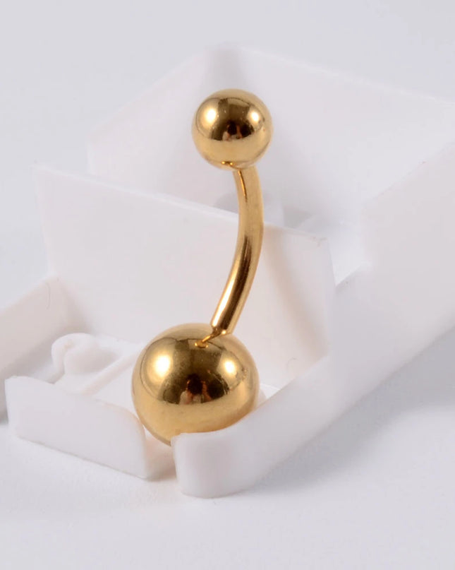 1Piece Surgical Steel Anodized Belly Button Rings Matte Balls Navel Studs Banana  Curved Barbell Body Piercing Jewelry 14g