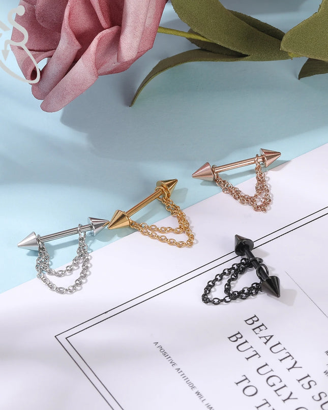 ZS 2PCS Stainless Steel Nipple Piercing Bar For Women 14G Crystal Heart Nipple Shield Ring Horseshoe Barbell Sexy Nipple Jewelry