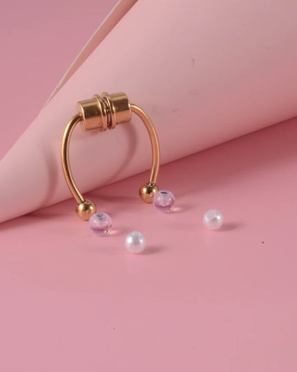 Fake Piercing Nose Ring Non Pierced Magnet Septum Hoop Horseshoe Magnetic Nose Ring Ear Clip Piercing Jewelry