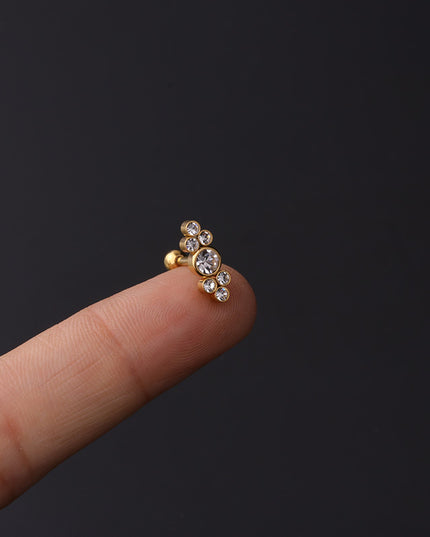 1PC 20g Internally Threaded G23 Titanium & Steel Bar Opal Ear Piercing Jewelry Helix Tragus Cartilage Earrings Nose Stud