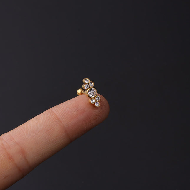 1PC 20g Internally Threaded G23 Titanium & Steel Bar Opal Ear Piercing Jewelry Helix Tragus Cartilage Earrings Nose Stud