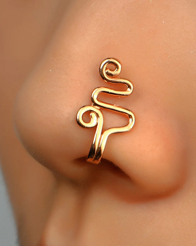 Men Women Nose Ring Clip Fake Septum Piering Rock Hip Hoop Punk Stainless Steel Body Jewelry Non Perforation Nose Clip Ring 2026