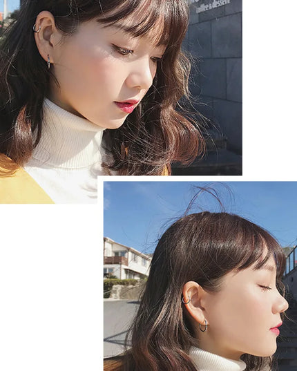 1 pair Women/Man Stainless Steel Small Hoops Earring Piercing Ear Cartilage Tragus Simple Thin Circle Anti-allergic Ear Buckle