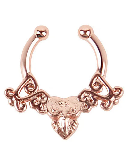 1PCS Stainless Steel Fake Nose Ring Clip On Septum Piercing Faux Hoop Indian Nose Ring Pircing Nariz Punk Body Piercing Jewelry