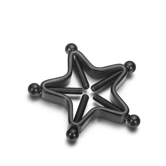 Fake Nipple Piercing Jewelry Screw Nipple Ring Clamps Stainless Steel Women Bra Breast Round Shield Body Jewelry 1 PC