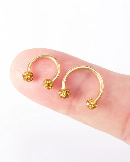 1PC Bling Ferido Nose Septum Rings Horseshoe Piercing Jewelry 16G Cartilage Helix Tragus Earrings Hoop Lip Piercing Retainer 8mm