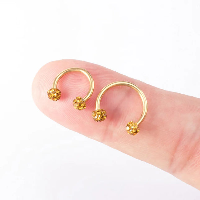 1PC Bling Ferido Nose Septum Rings Horseshoe Piercing Jewelry 16G Cartilage Helix Tragus Earrings Hoop Lip Piercing Retainer 8mm