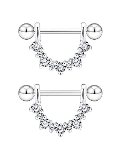 2PCS Heart Rings Nipple Ring Barbell Body Piercing Jewelry Sexy Crystal Gifts Love Hearts Nipple Bar Rings Sheild Drop Ship