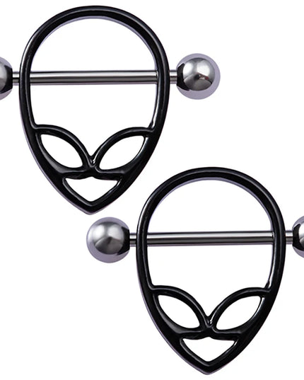 2pcs Stainless Steel Nipple Ring Piercing Barbell Shield Bar 14G Nipple Cover Adult Game for Women Sexy Breast Body Jewelry Gift