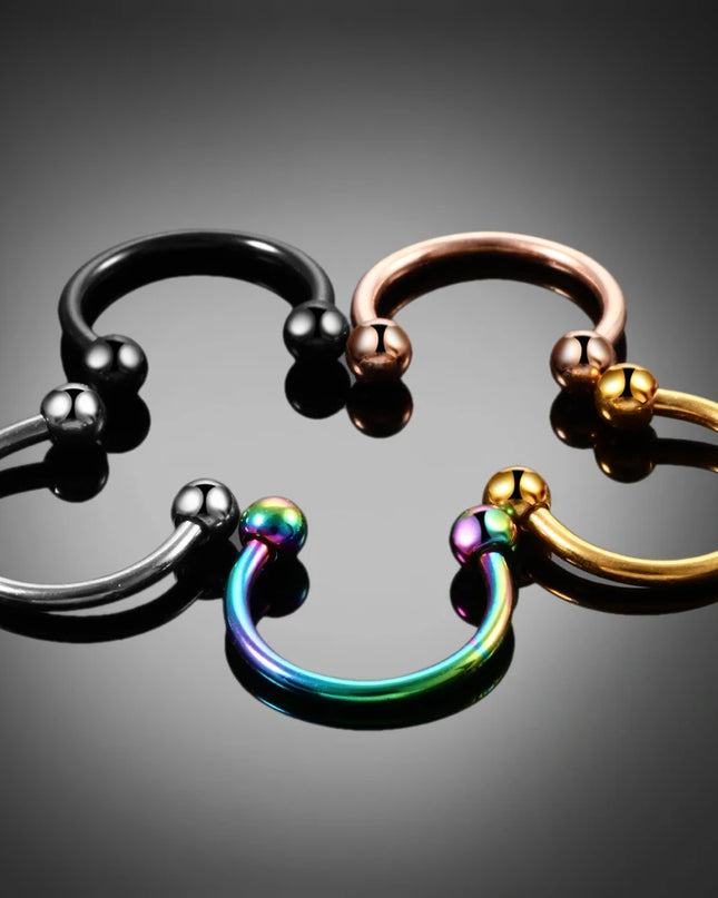 1PC Hot Sale Nose Horseshoe Ring Nose Septum Ring G23 Titanium Circular Piercing Ear Cartilage Tragus Body Jewelry Piercing