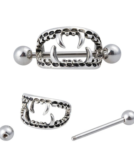 2pcs Stainless Steel Nipple Ring Piercing Barbell Shield Bar 14G Nipple Cover Adult Game for Women Sexy Breast Body Jewelry Gift
