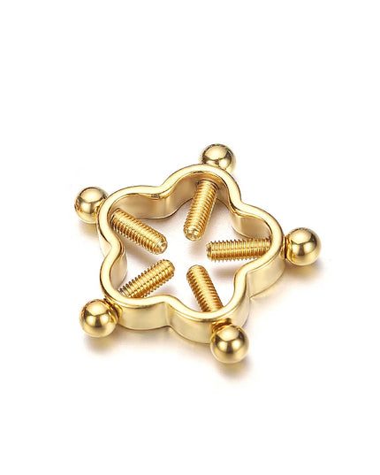 Fake Nipple Piercing Jewelry Screw Nipple Ring Clamps Stainless Steel Women Bra Breast Round Shield Body Jewelry 1 PC
