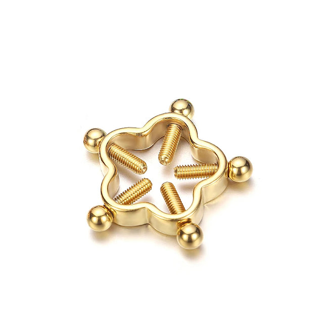 Fake Nipple Piercing Jewelry Screw Nipple Ring Clamps Stainless Steel Women Bra Breast Round Shield Body Jewelry 1 PC