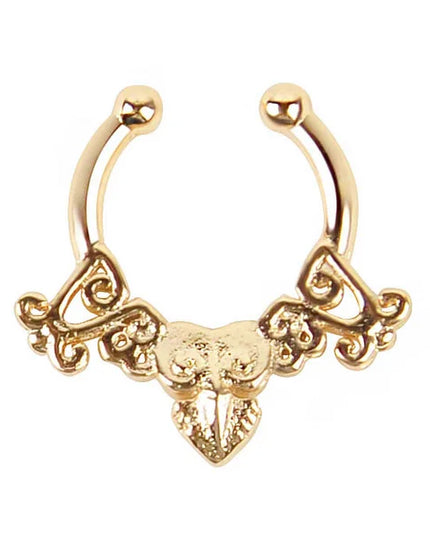 1PCS Stainless Steel Fake Nose Ring Clip On Septum Piercing Faux Hoop Indian Nose Ring Pircing Nariz Punk Body Piercing Jewelry