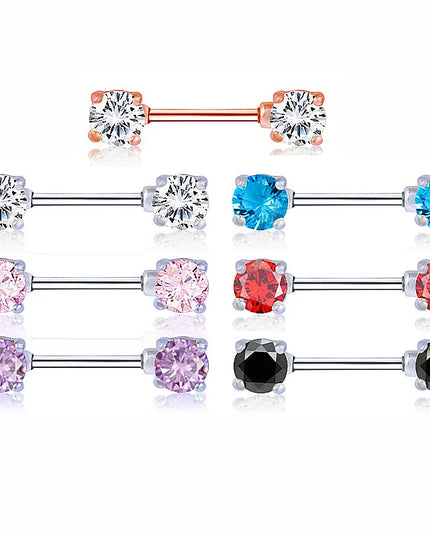 1Pair Stainless Steel Crystal Nipple Piercing Barbell Lot 14Gcharming Opal Nipple Piercing Jewelry Bulk Sexy Nipple Piercing Set