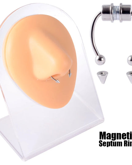 Fake Piercing Nose Ring Non Pierced Magnet Septum Hoop Horseshoe Magnetic Nose Ring Ear Clip Piercing Jewelry