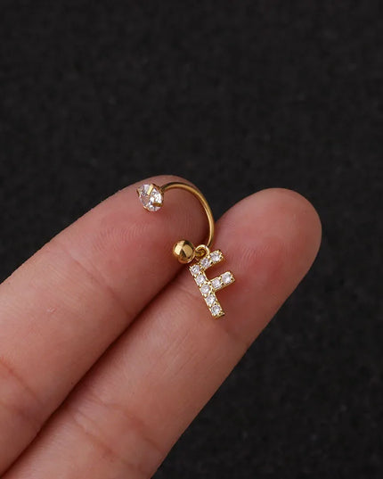 1Pc  English Letter Piercing  Tragus Piercing Jewelry Septo Nose Lip Ear Septum Cartilage Captive Hoop Ring Jewelry Pendientes