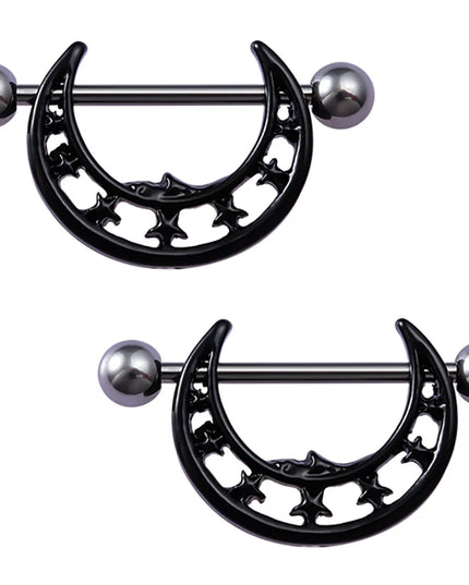 2pcs Stainless Steel Nipple Ring Piercing Barbell Shield Bar 14G Nipple Cover Adult Game for Women Sexy Breast Body Jewelry Gift