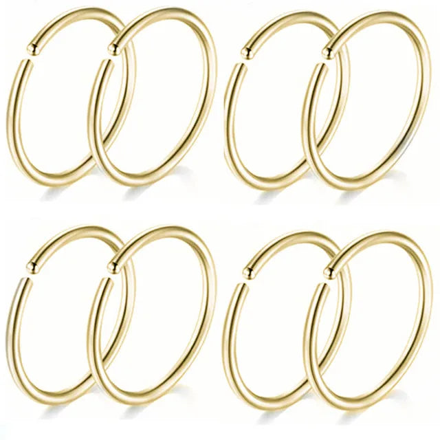 12/24/36Pcs L Shape Nose Ring Curve Pack Crystal Straight Nose Ring Set Nose Stud Lot Piercing Nariz Cuff Nase Pircing Nose Clip