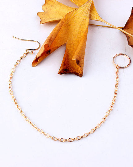 Retro Nose Ring Chain Earrings Hook Ring Round Nose Piercing Ear Bone Lip Rings Piercing Women Unique Body Jewelry