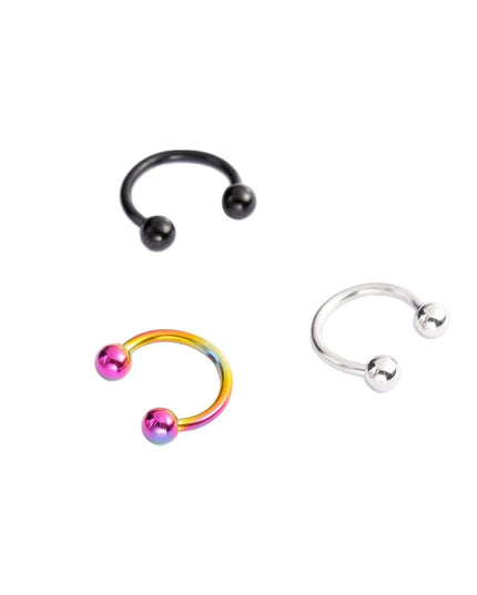 Punk C Shape Steel Nose Ring Horseshoe Lip Ring puncture Hook Clip Earrings Septum  No Allergic Body Piercing Jewelry Nose Rings
