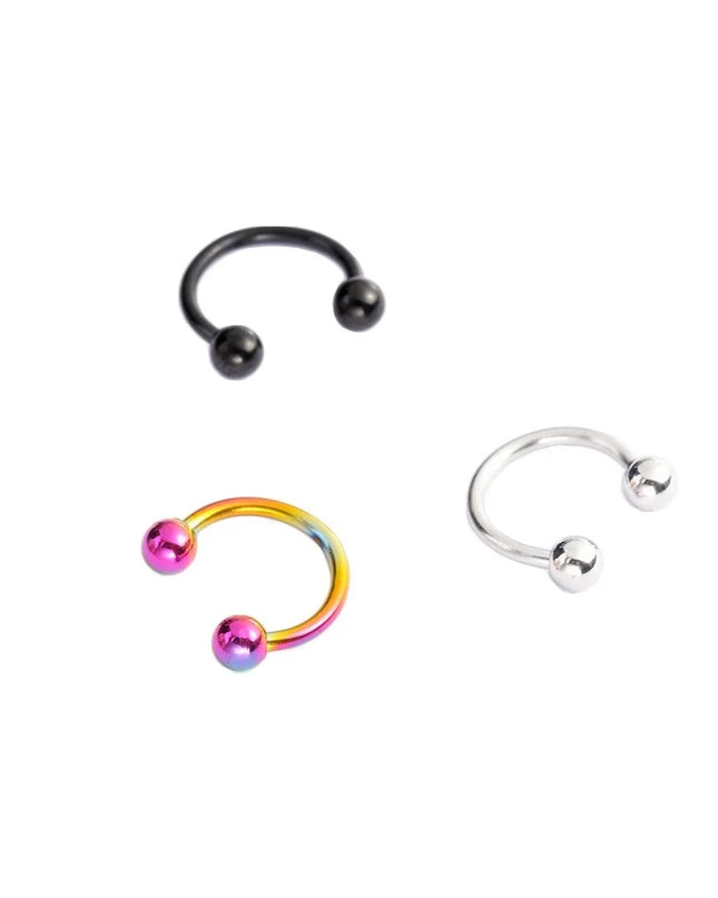 Punk C Shape Steel Nose Ring Horseshoe Lip Ring puncture Hook Clip Earrings Septum  No Allergic Body Piercing Jewelry Nose Rings