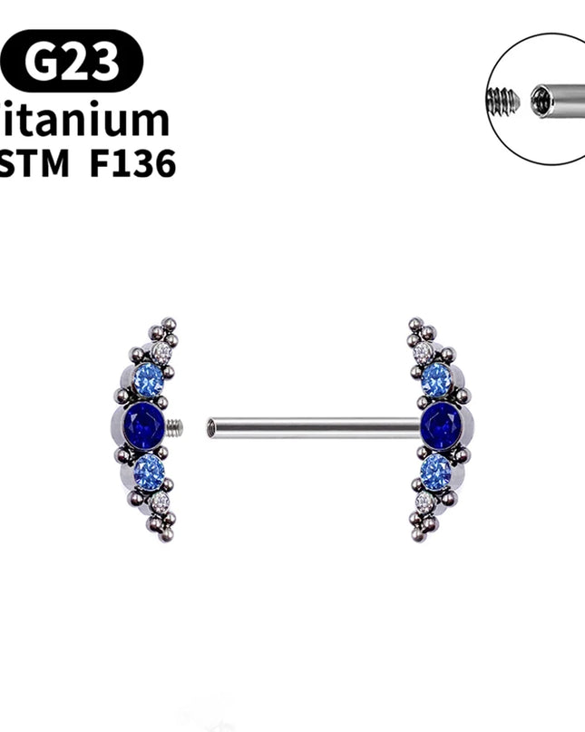 1 Pcs G23 Titanium Nipple Piercing 14g Spiral CZ Barbell Nipple Ring Adult Game Bondage Sexy Body Piercing Jewelry Lover Gift