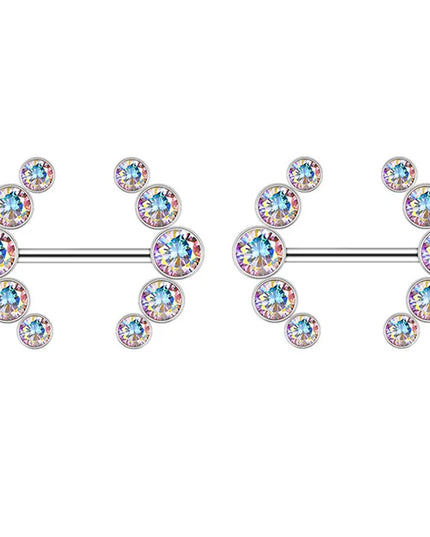 1 Pairs Sexy Heart Nipple Rings CZ Crystal Barbell Nipple Piercing Shield Women Man 316L Steel Body Piercing Jewelry Oreja 14G